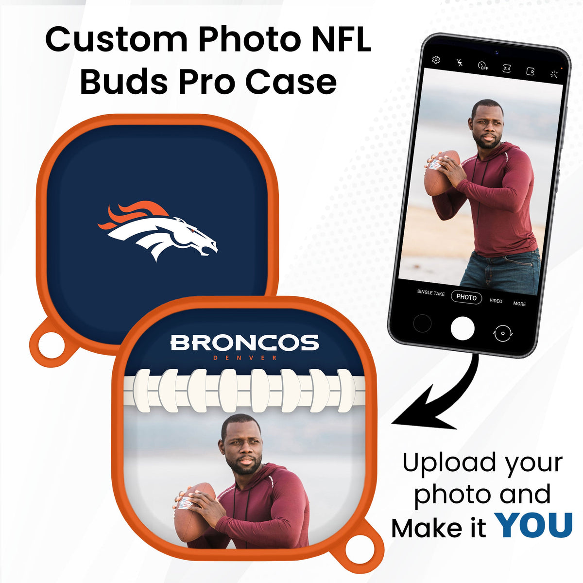 Denver Broncos Custom Photo HDX Samsung Galaxy Buds Pro Case Cover