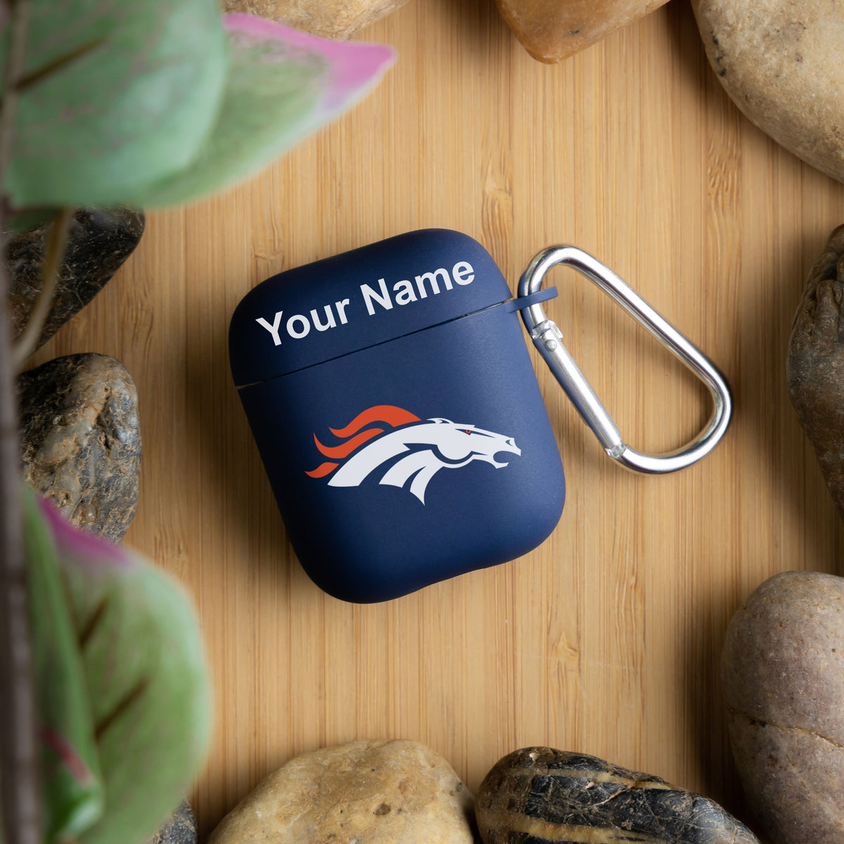 Denver Broncos Custom Name HD Apple AirPods Gen 1 &amp; 2 Case Cover (Navy)