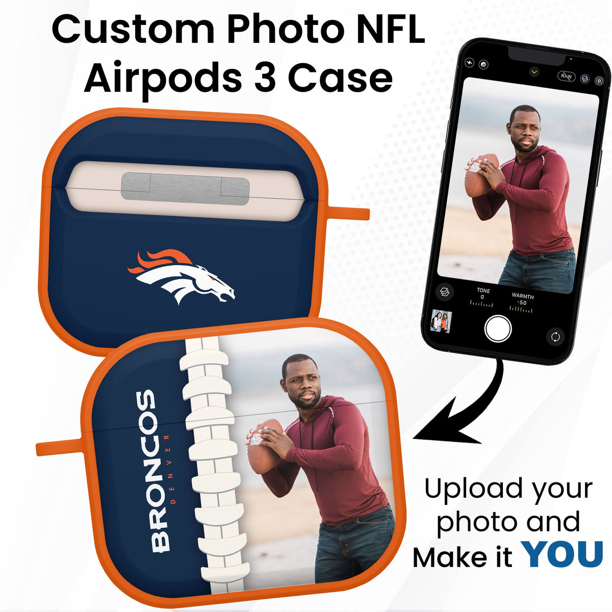 Denver Broncos Custom Photo HDX Apple AirPods Gen 3 Case Cover