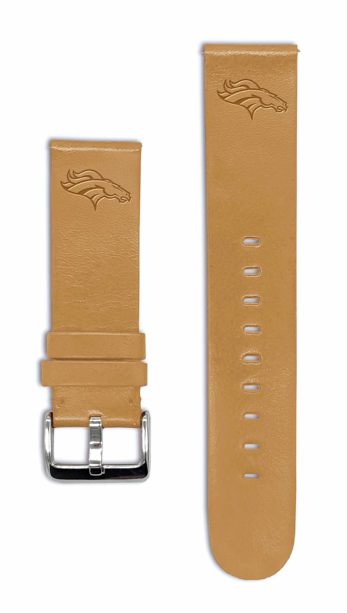 Denver Broncos Quick Change Leather Watch Band - USA Sewn - AffinityBands
