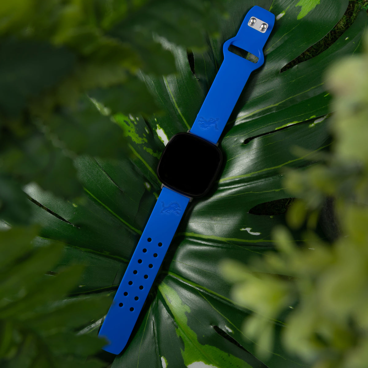 Game Time Detroit Lions Engraved Silicone Sport Fitbit Versa 3 &amp; Sense 1 Watch Band