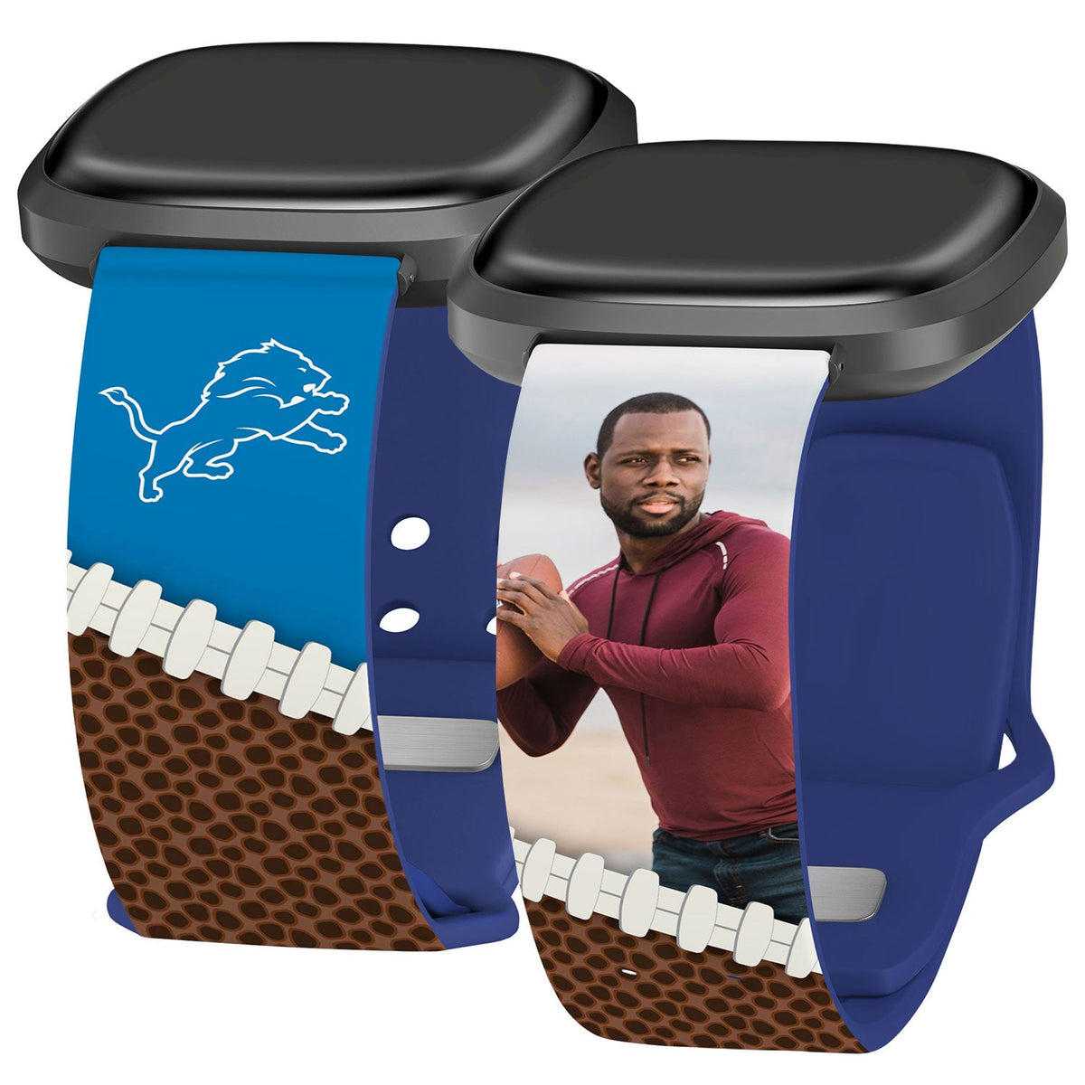 Detroit Lions Custom Photo HD Fitbit Versa 3 &amp; Sense 1 Watch Band