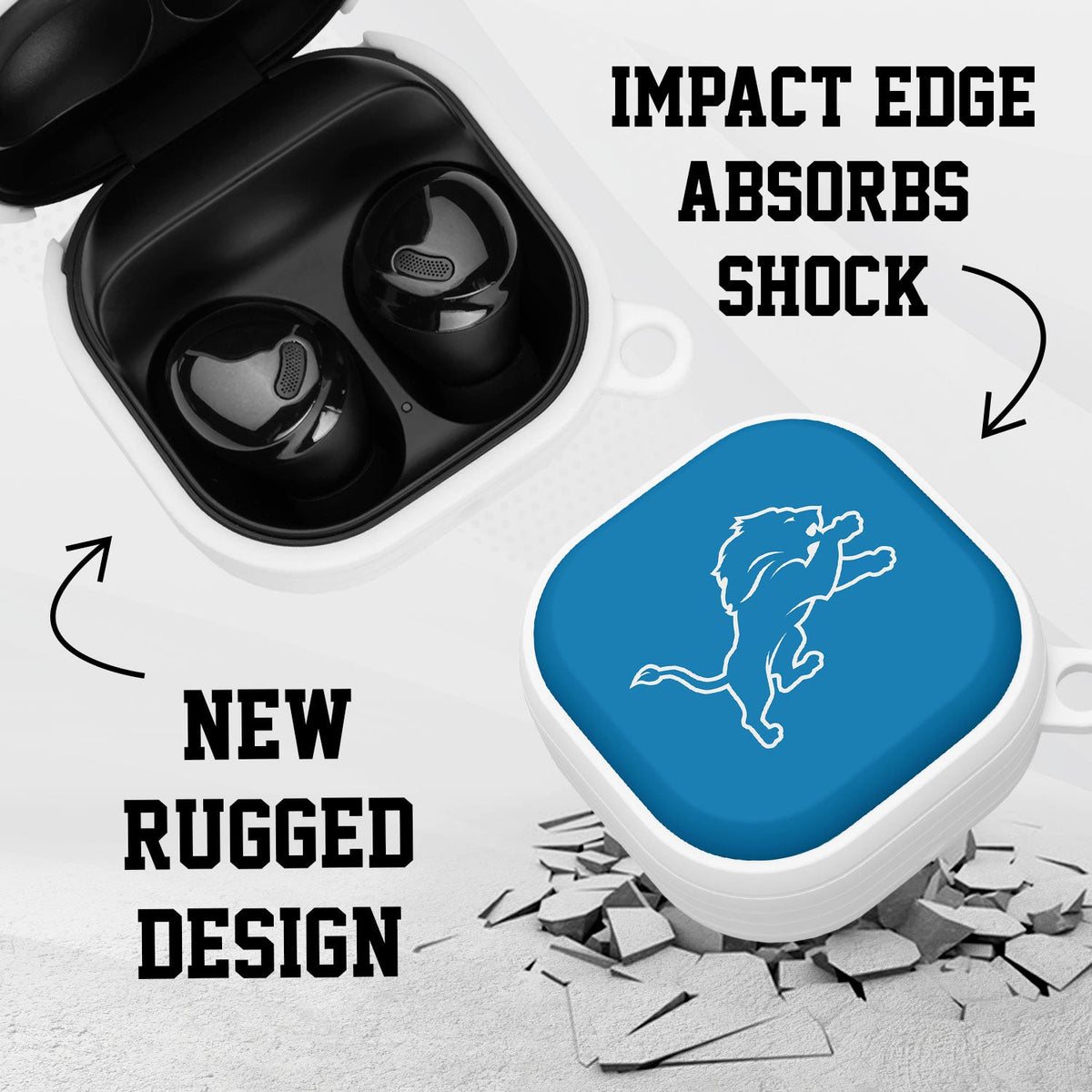 Detroit Lions HDX Samsung Galaxy Buds Pro &amp; Buds Live Case Cover