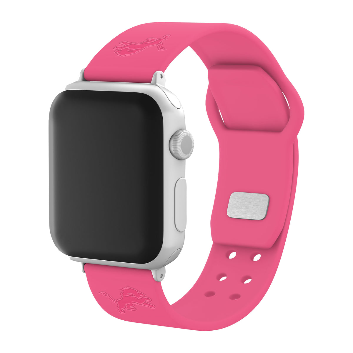 Detroit Lions Engraved Silicone &#39;Slim&#39; Apple Watch Band