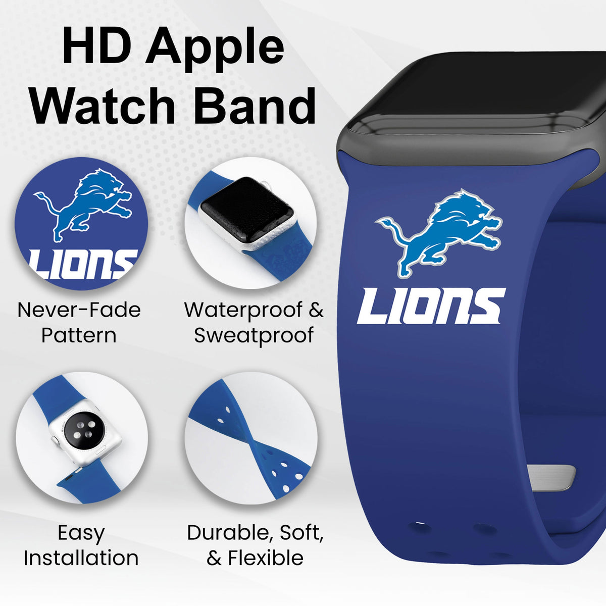 Detroit Lions HD Elite Edition Apple Watch Band
