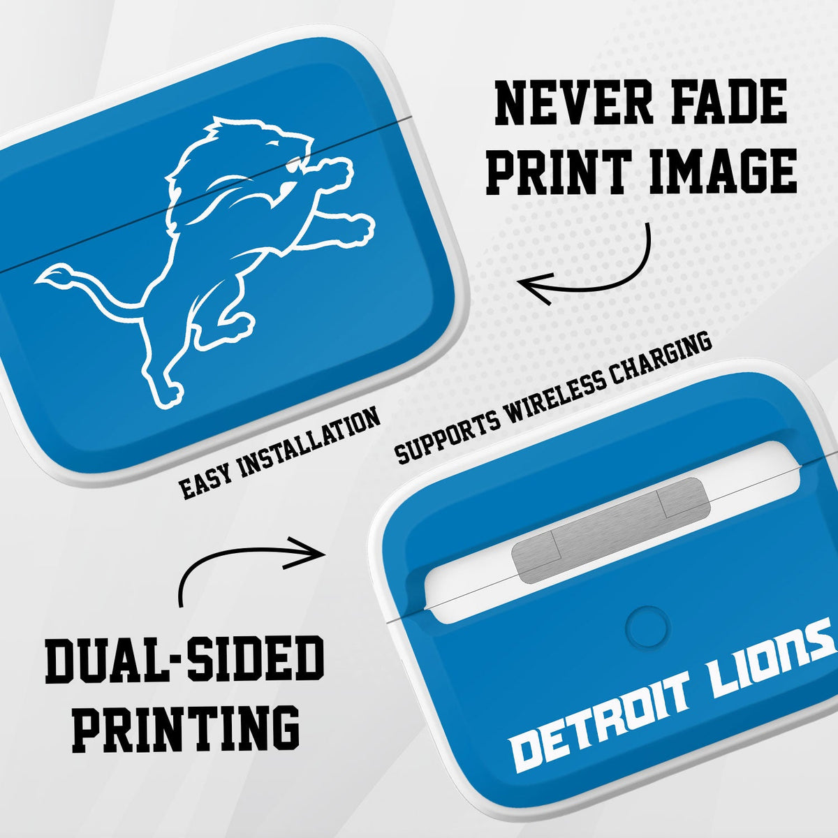 Detroit Lions HDX Apple AirPods Pro 1 &amp; 2 Case Cover