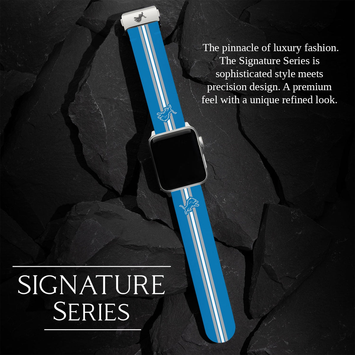 Game Time Detroit Lions Signature Series Apple Watch Band With Engraved Buckle