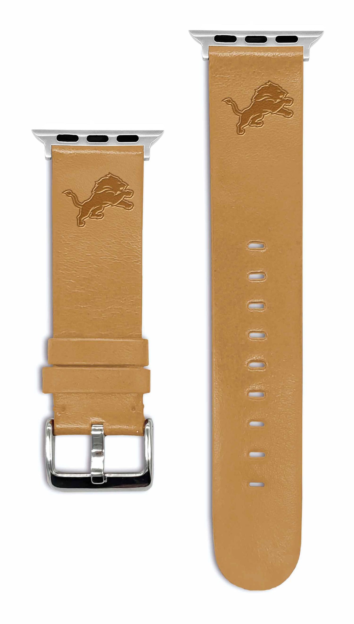 Game Time Detroit Lions Apple Leather Watch Band - USA Sewn