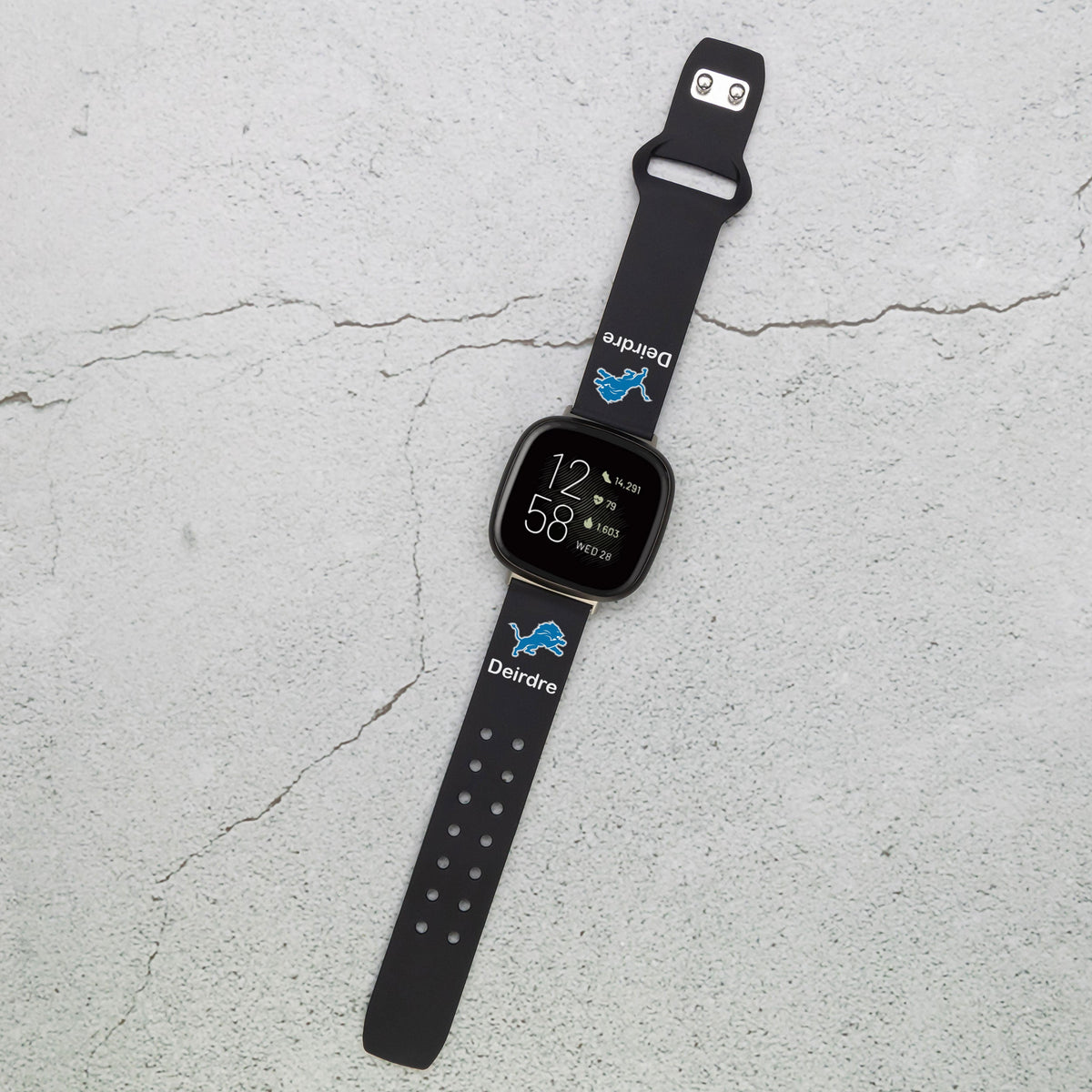 Game Time Detroit Lions Custom Name HD Fitbit Versa 3 &amp; Sense 1Watch Band