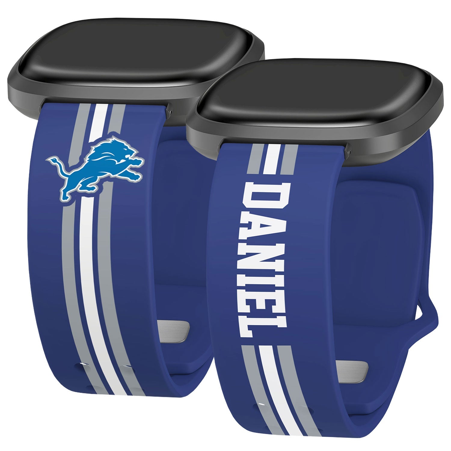 Detroit Lions Custom Name HD Fitbit Versa 3 and Sense 1 Watch Band