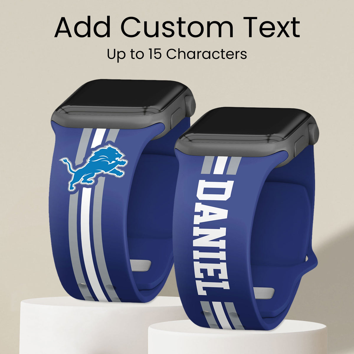 Detroit Lions Custom Name HD Apple Watch Band