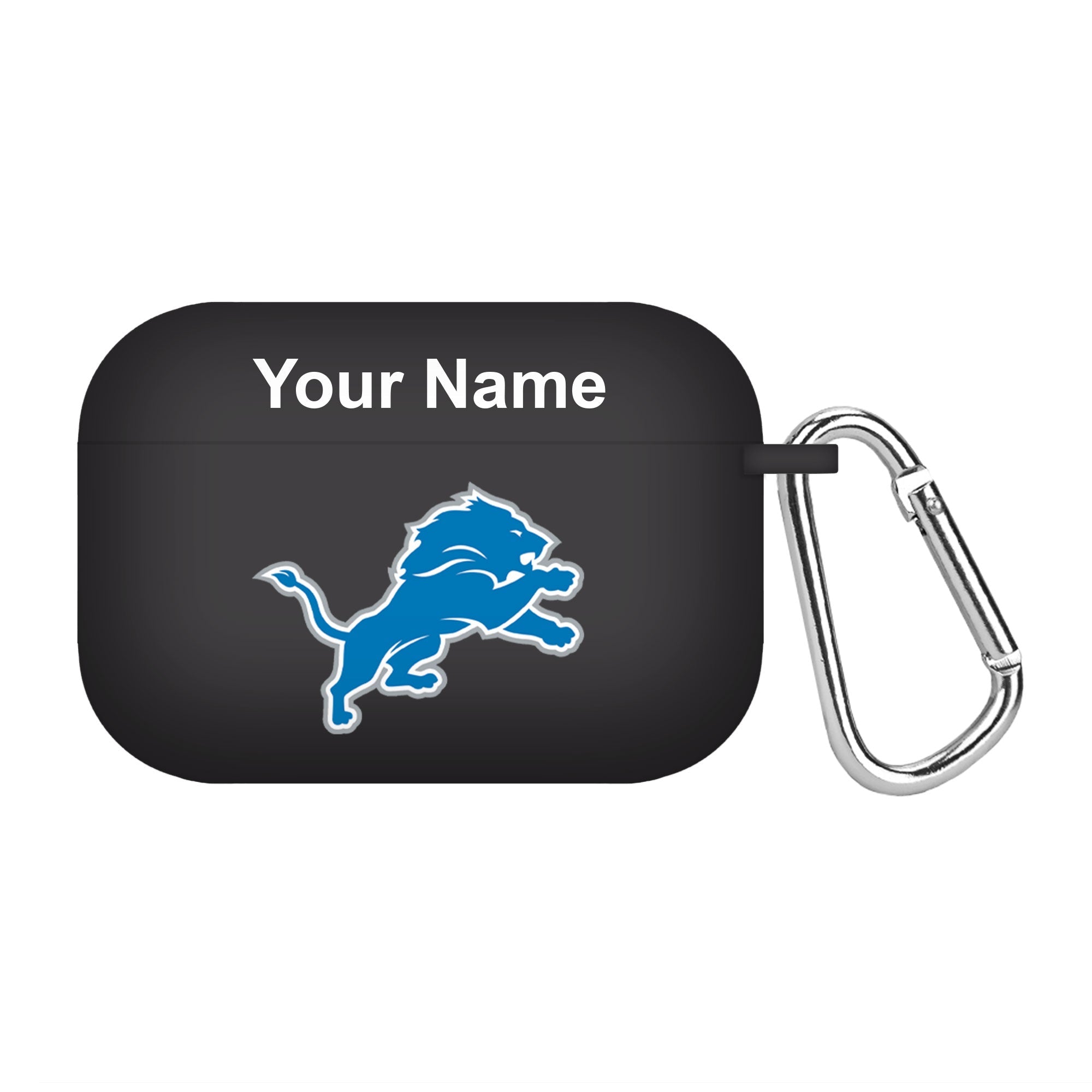 Detroit Lions Custom Name HD Apple AirPods Pro 1 & 2 Case Cover (Black)