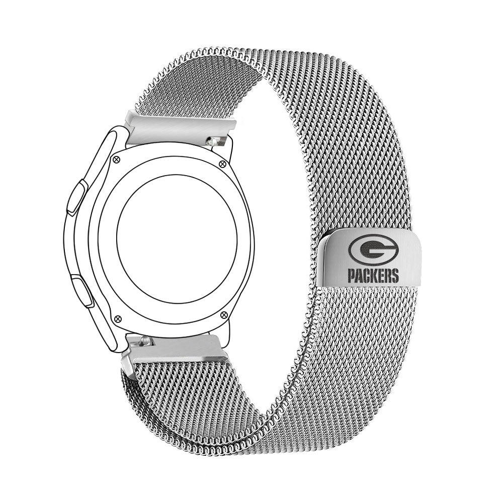 Green Bay Packers Quick Change Stainless Steel Watch Band - Game Time Bands