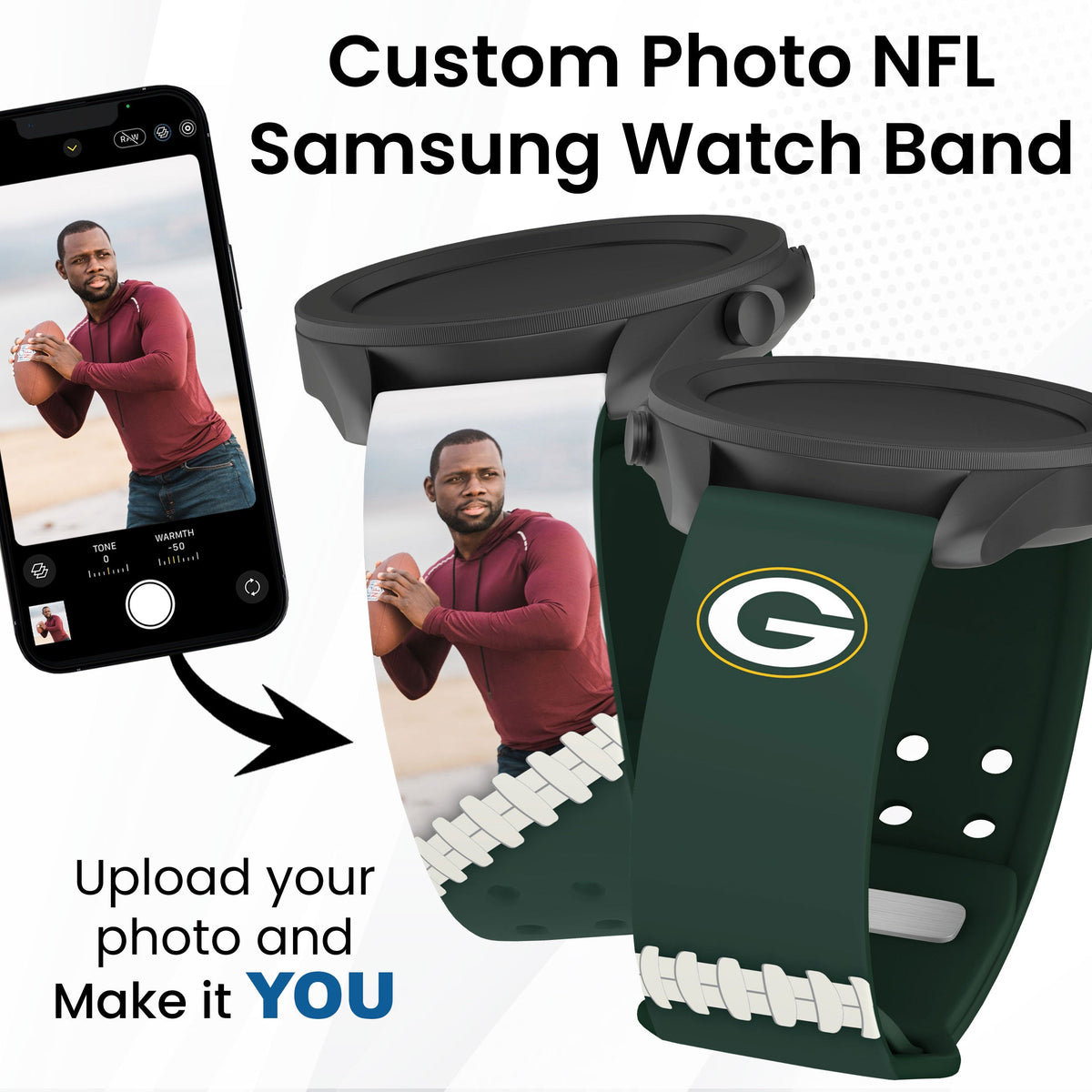 Green Bay Packers Custom Photo HD Samsung Galaxy Watch Band