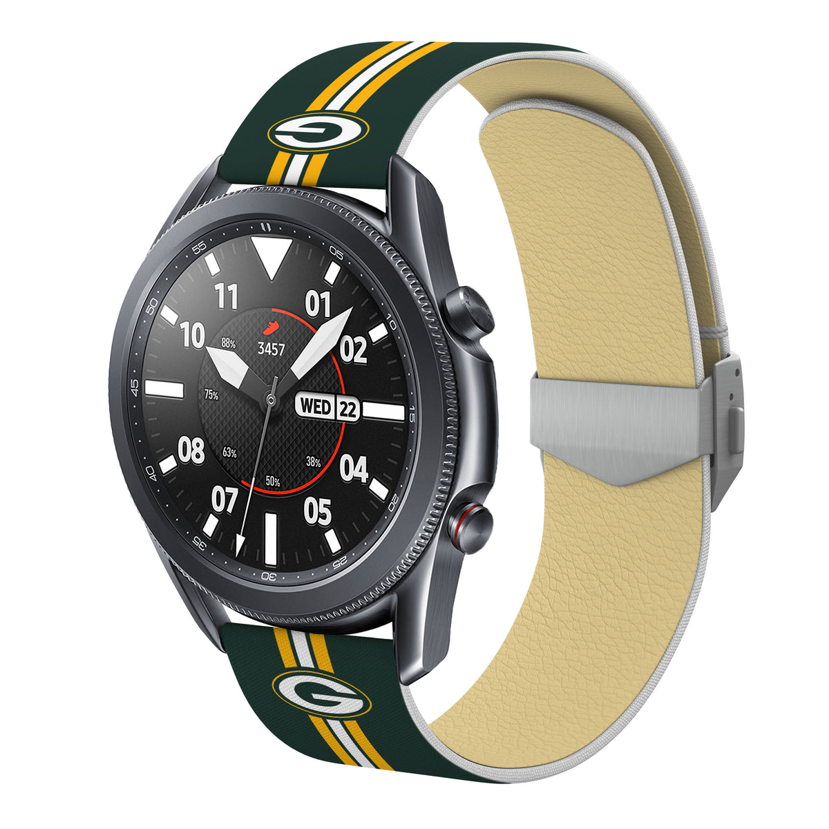 Green Bay Packers Full Print Quick Change Watch Band With Engraved Buckle - AffinityBands