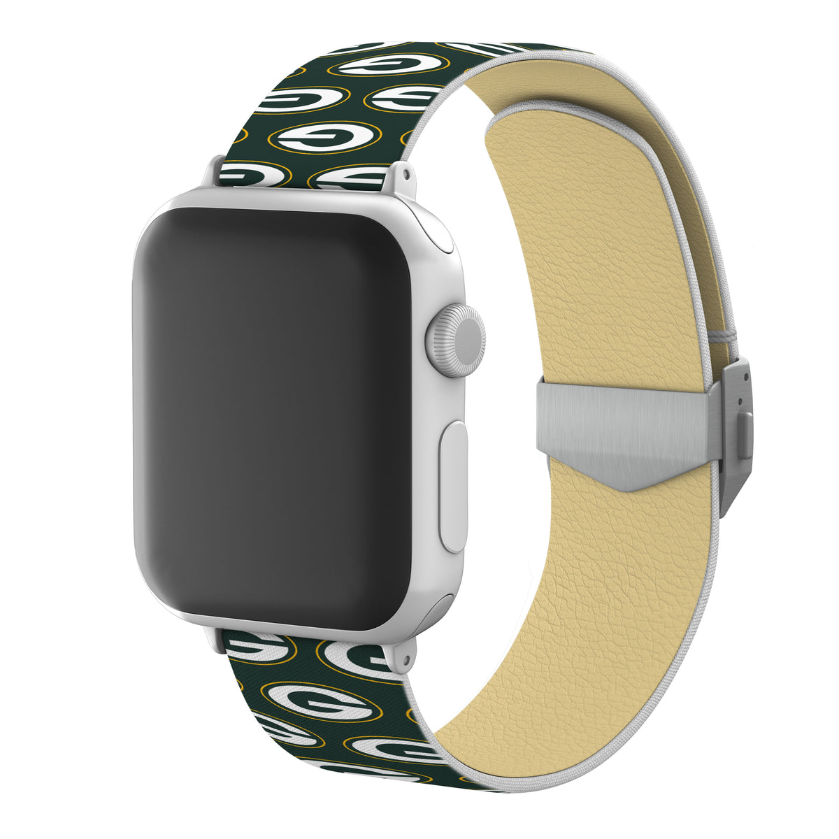 Green Bay Packers Full Print Watch Band With Engraved Buckle - AffinityBands