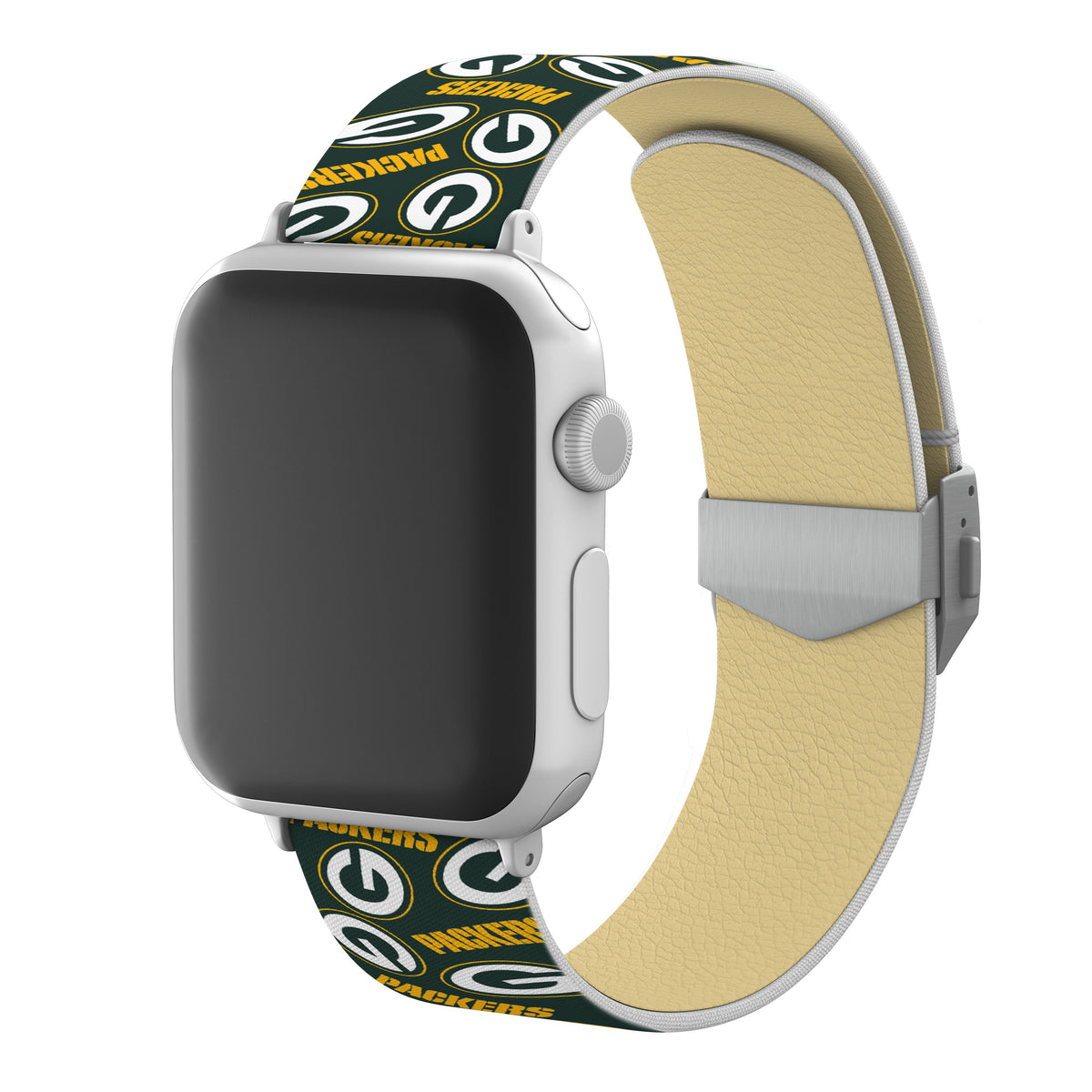 Green Bay Packers Full Print Watch Band With Engraved Buckle - AffinityBands