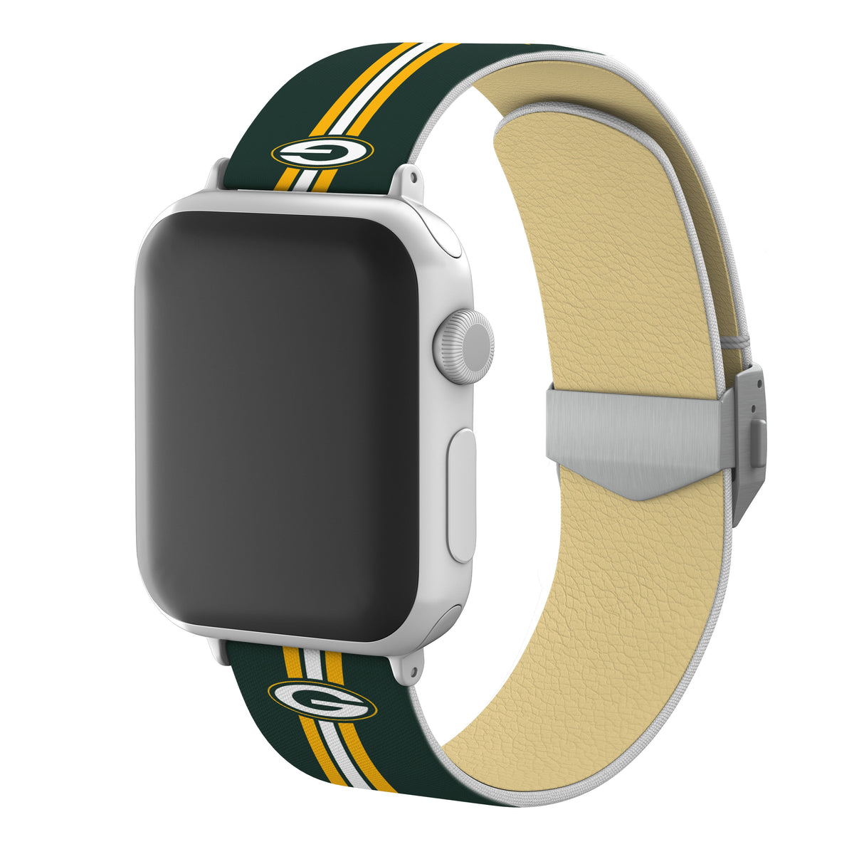 Green Bay Packers Full Print Watch Band With Engraved Buckle - AffinityBands