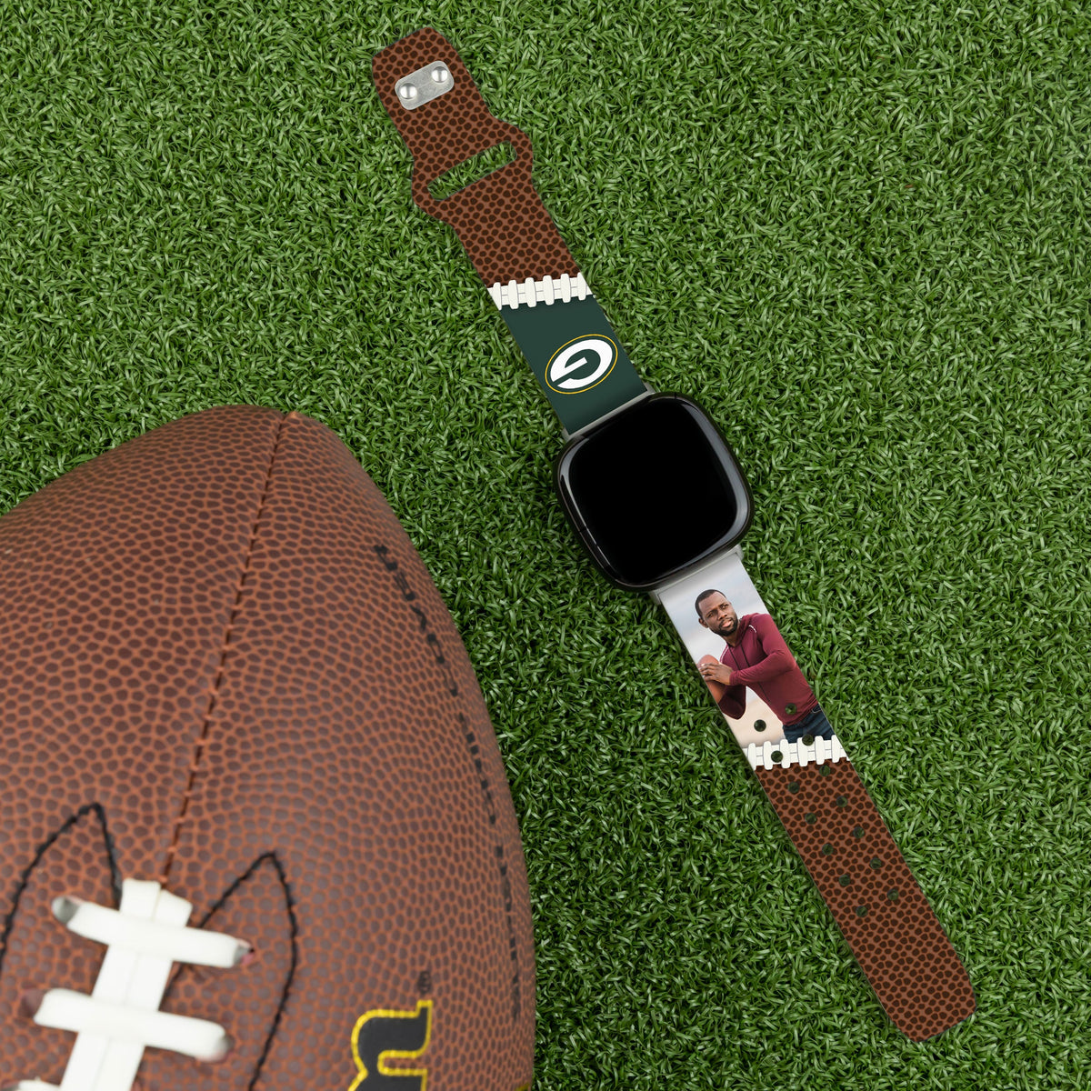 Green Bay Packers Custom Photo HD Fitbit Versa 3 &amp; Sense 1 Watch Band