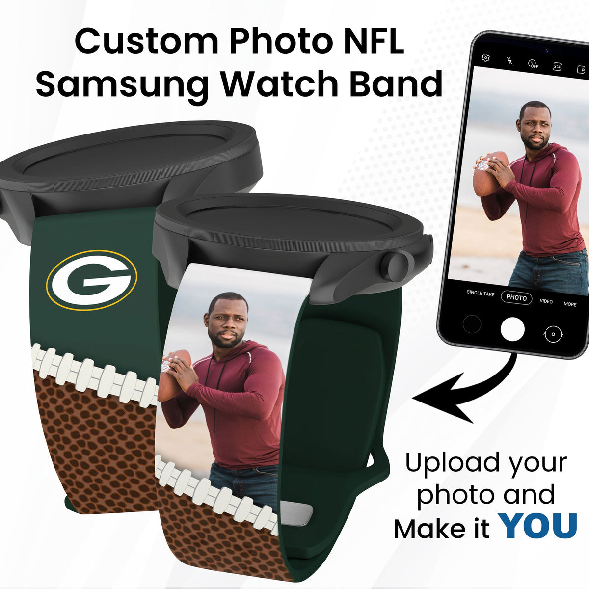 Green Bay Packers Custom Photo HD Samsung Galaxy Watch Band
