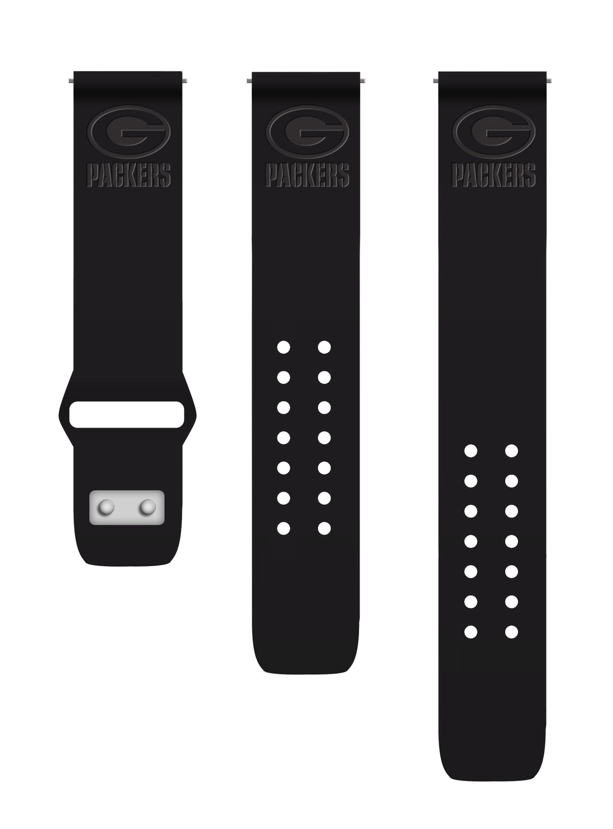 Green Bay Packers Engraved Silicone Watch Bands - Game Time Bands