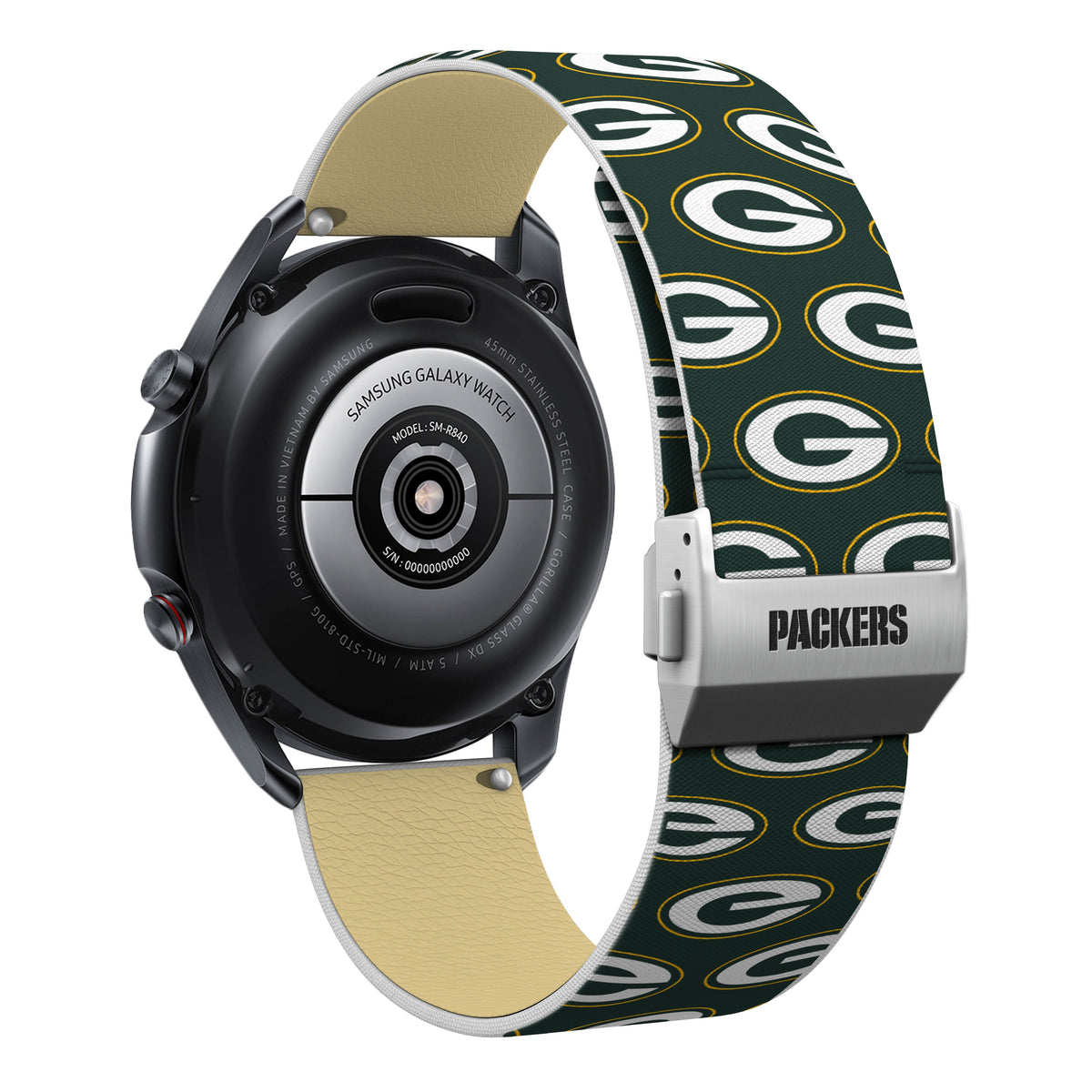 Green Bay Packers Full Print Quick Change Watch Band With Engraved Buckle - AffinityBands