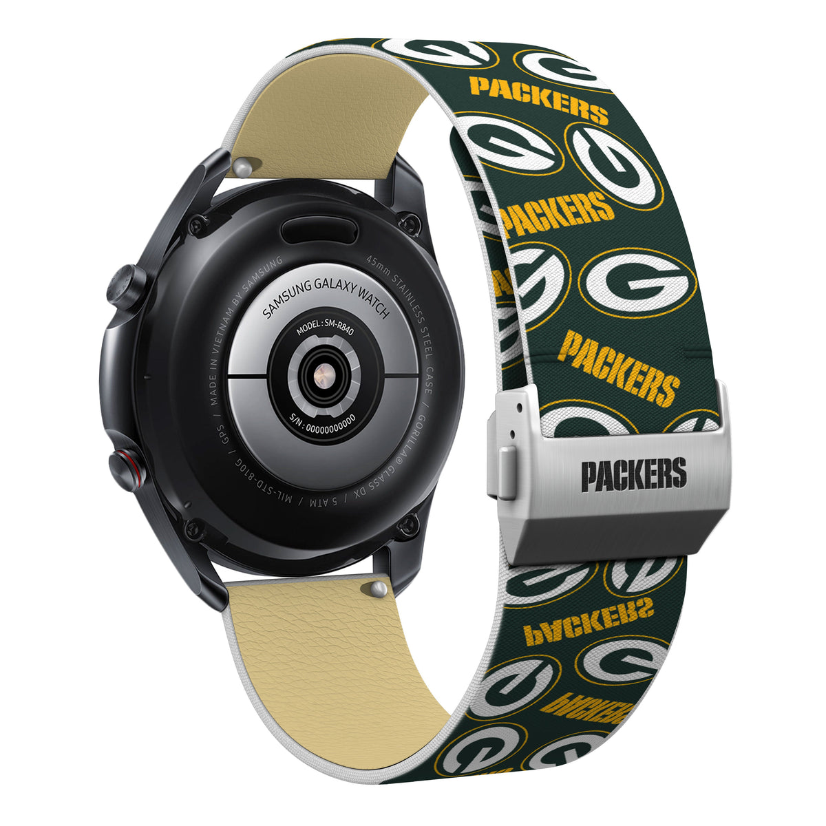 Green Bay Packers Full Print Quick Change Watch Band With Engraved Buckle - AffinityBands