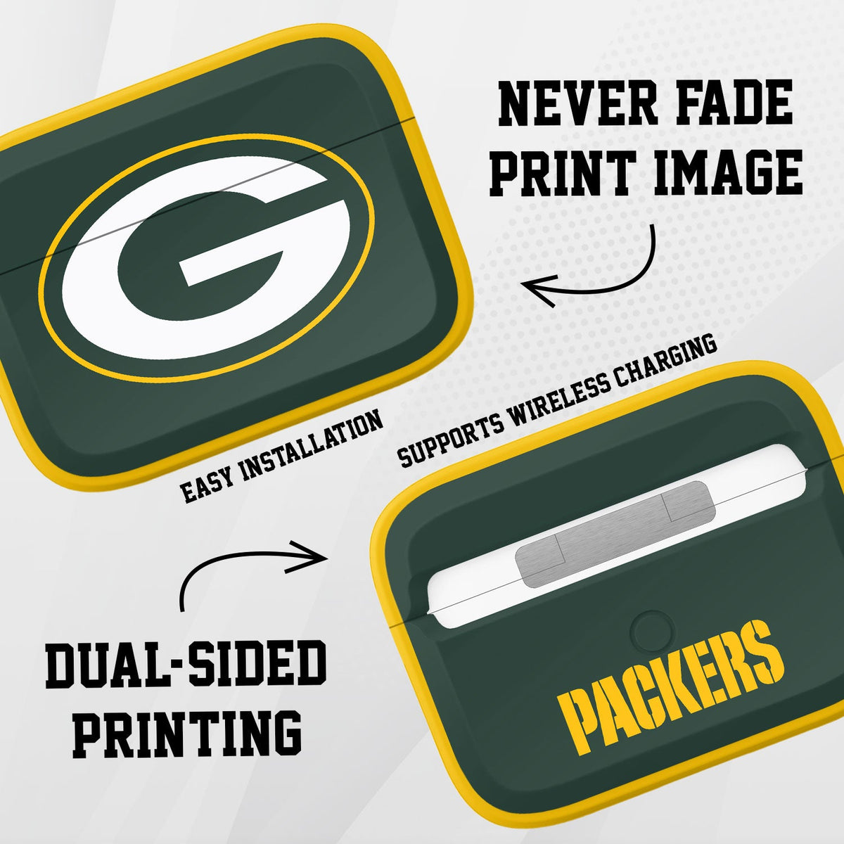 Green Bay Packers HDX Apple AirPods Pro 1 &amp; 2 Case Cover