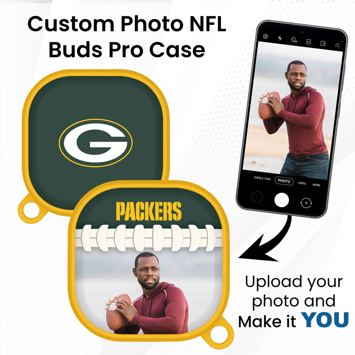 Green Bay Packers Custom Photo HDX Samsung Galaxy Buds Pro &amp; Buds Live Case Cover
