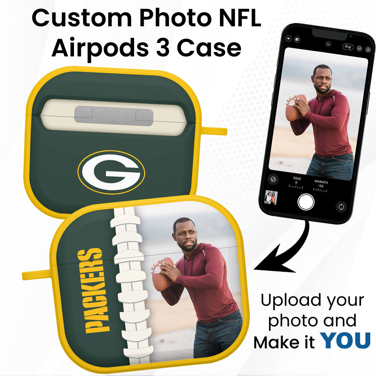 Green Bay Packers Custom Photo HDX Apple AirPods Gen 3 Case Cover
