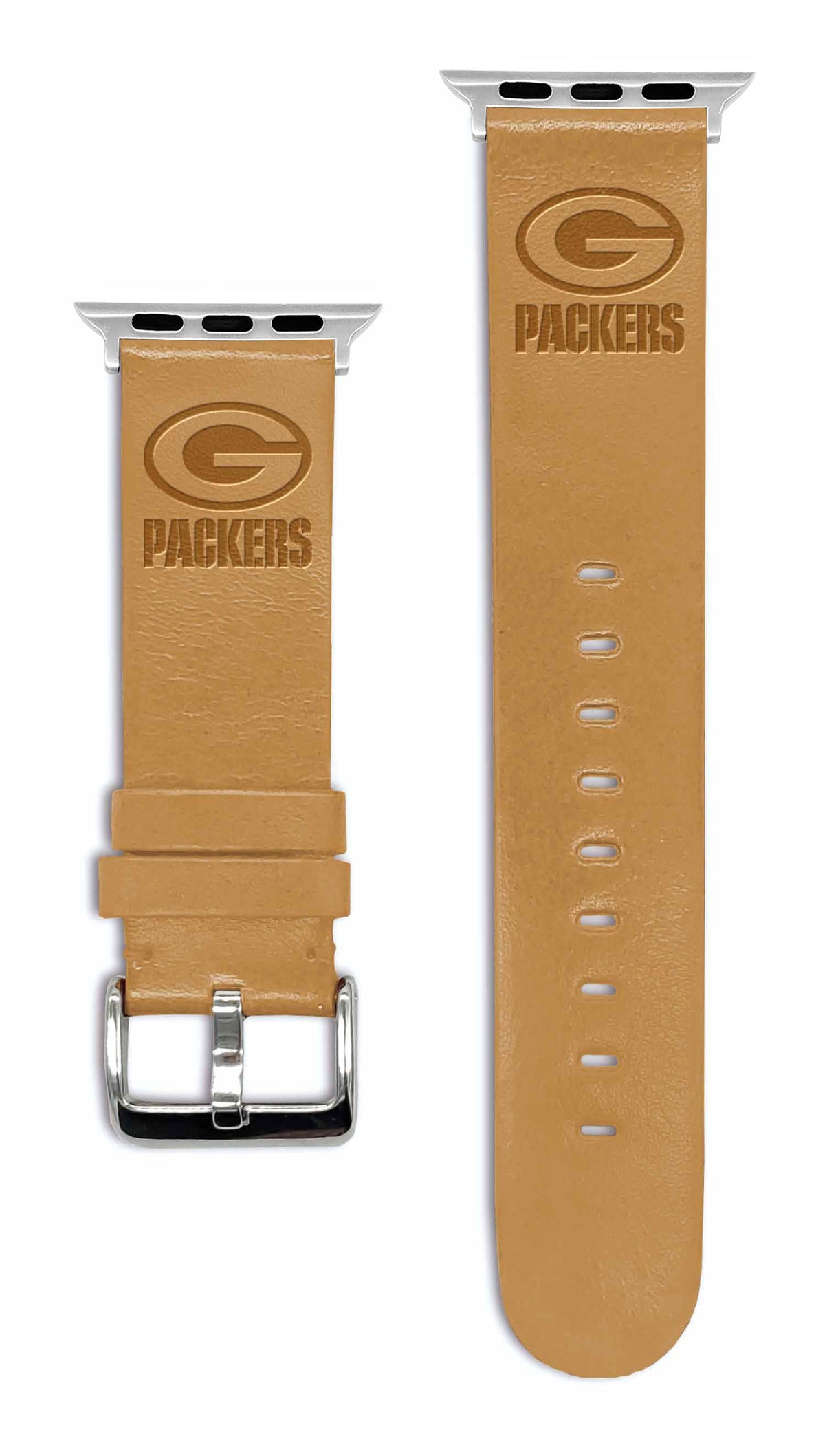 Game Time Green Bay Packers Apple Leather Watch Band - USA Sewn