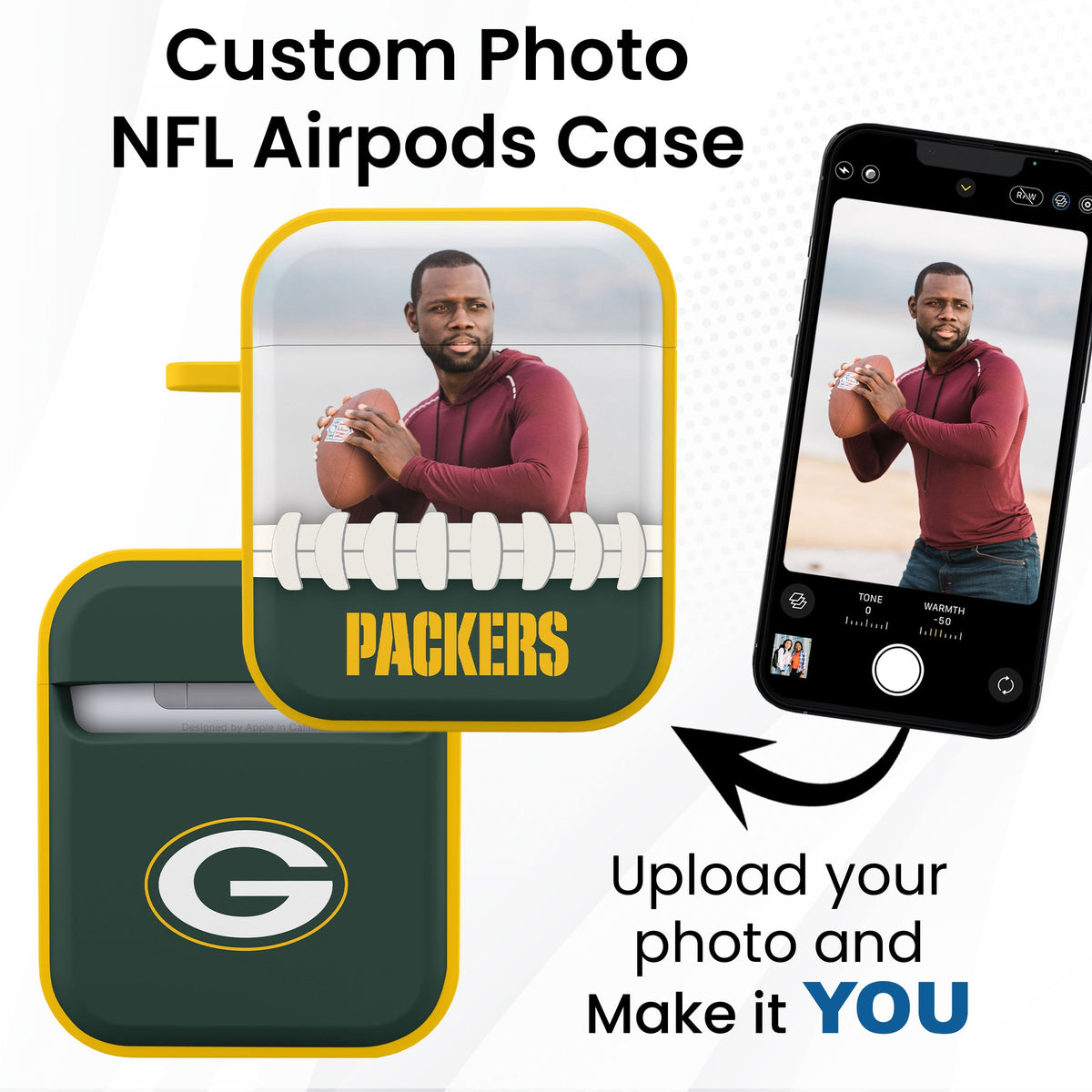 Green Bay Packers Custom Photo HDX Apple AirPods Gen 1 &amp; 2 Case Cover
