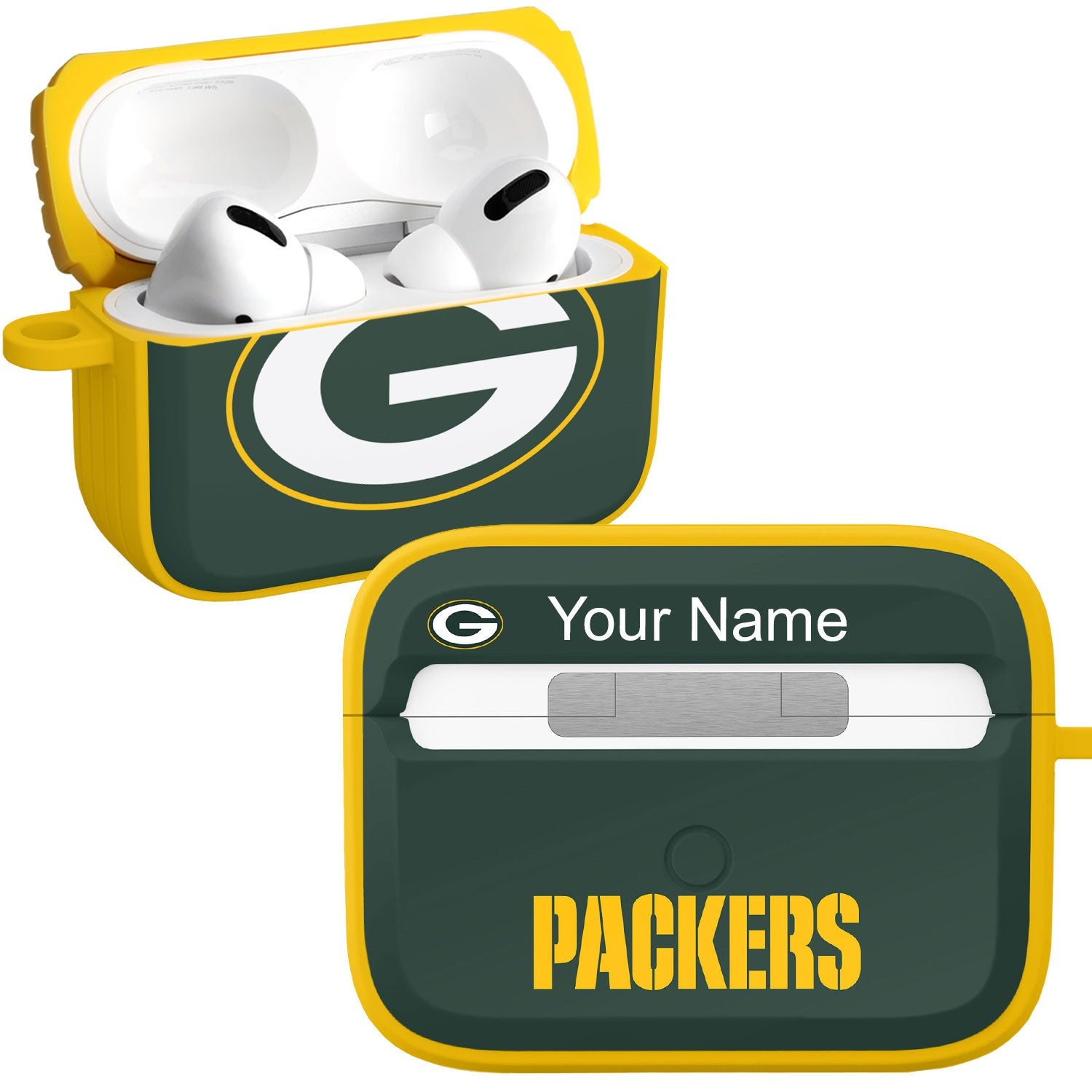 Green Bay Packers HDX Custom Name Apple AirPods Pro 1 & 2 Case Cover (Classic)