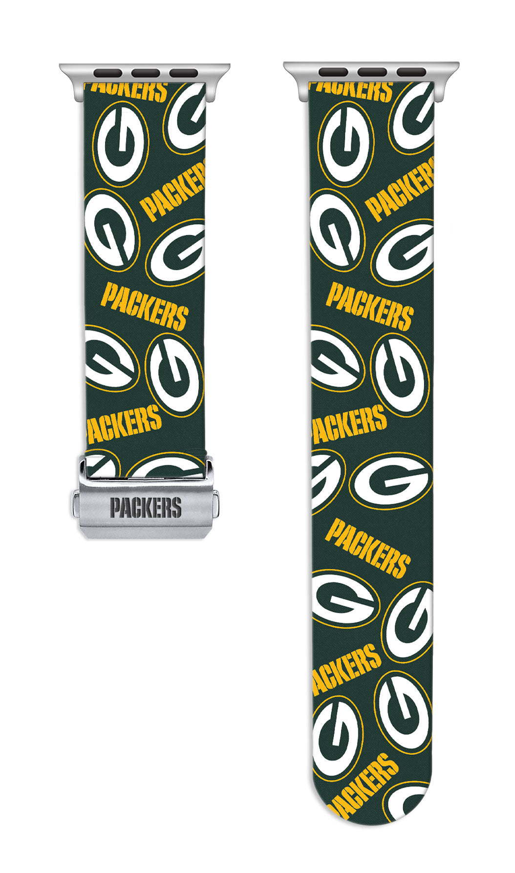 Green Bay Packers Full Print Watch Band With Engraved Buckle - AffinityBands