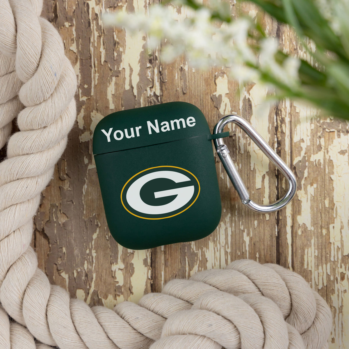 Green Bay Packers Custom Name HD Apple AirPods Gen 1 &amp; 2 Case Cover (Green)