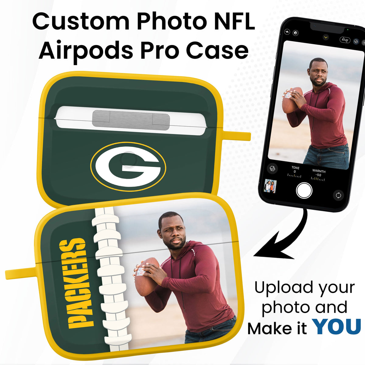 Green Bay Packers Custom Photo HDX Apple AirPods Pro 1 &amp; 2 Case Cover