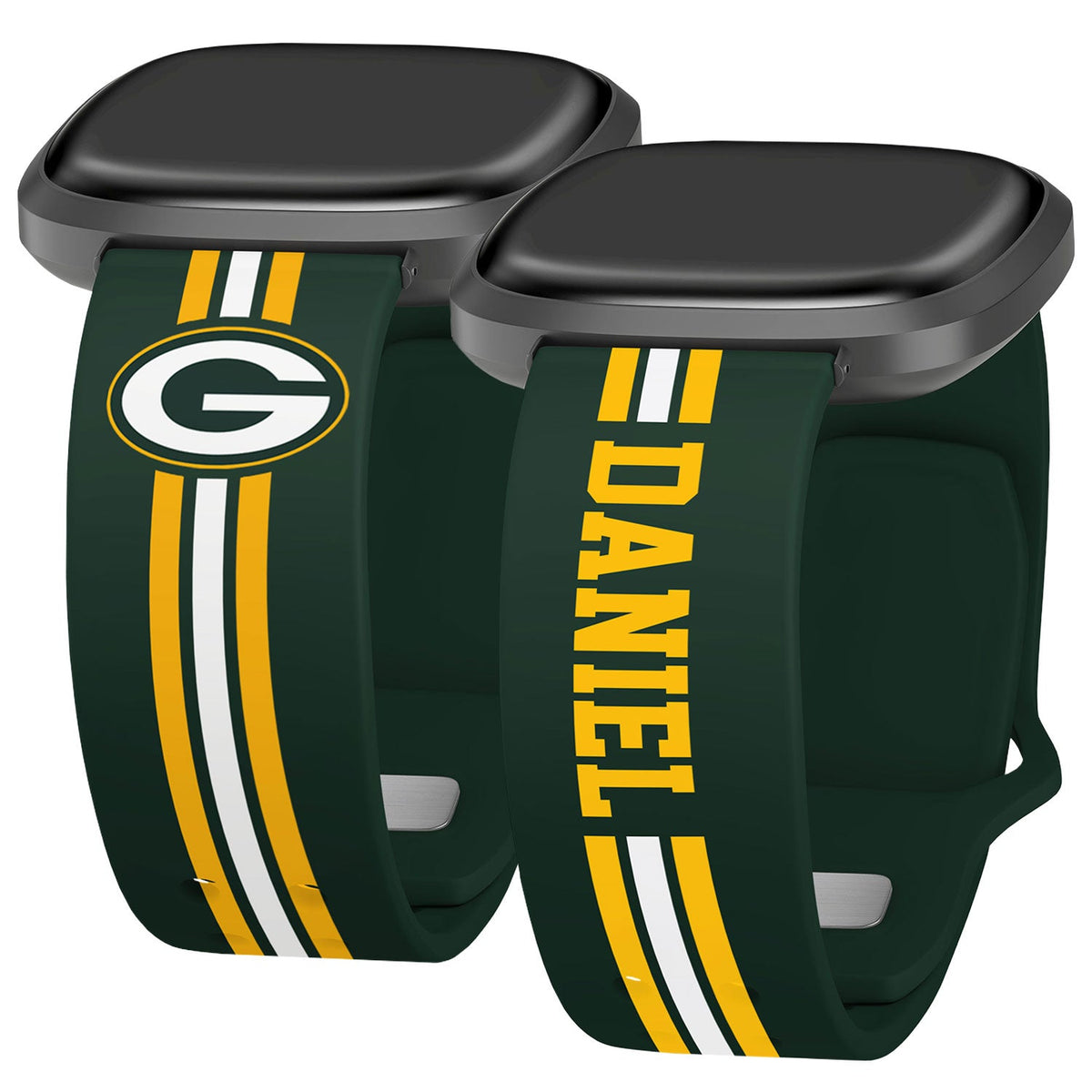 Green Bay Packers Custom Name HD Fitbit Versa 3 and Sense 1 Watch Band