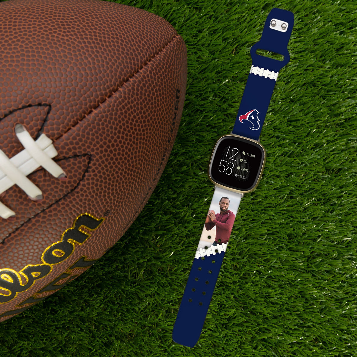 Houston Texans Custom Photo HD Fitbit Versa 3 &amp; Sense Watch Band