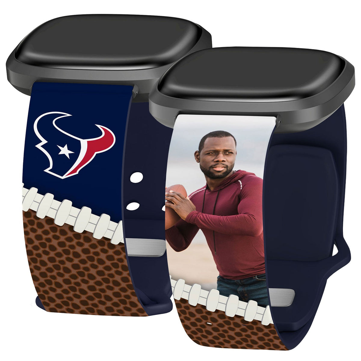 Houston Texans Custom Photo HD Fitbit Versa 3 &amp; Sense Watch Band