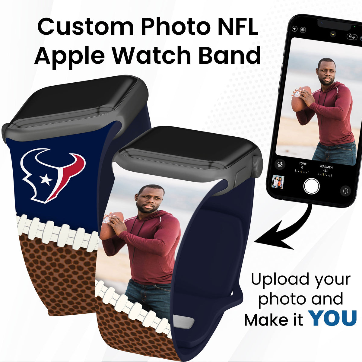 Houston Texans Custom Photo HD Apple Watch Band