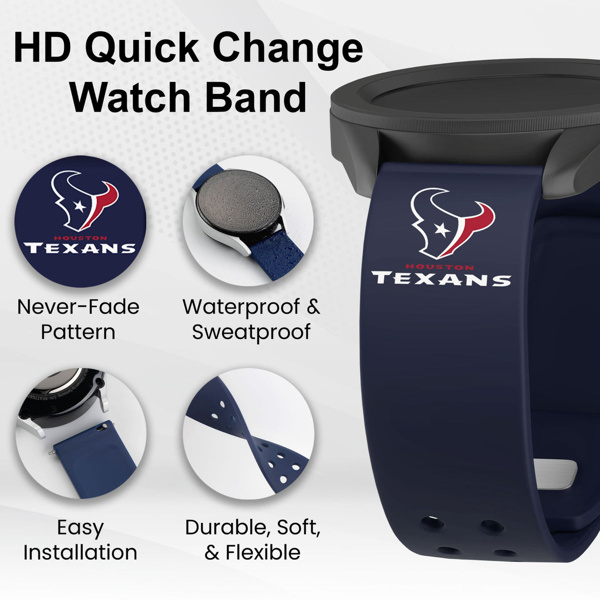GAME TIME Houston Texans HD Elite Edition Samsung Galaxy Watch Band