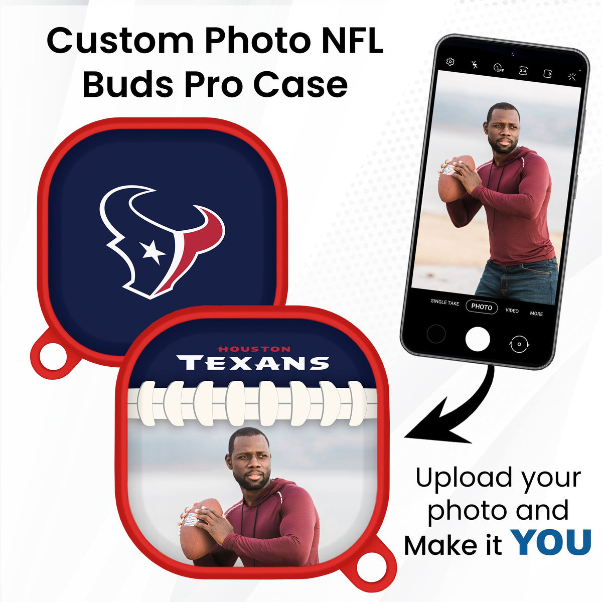 Houston Texans Custom Photo HDX Samsung Galaxy Buds Pro Case Cover