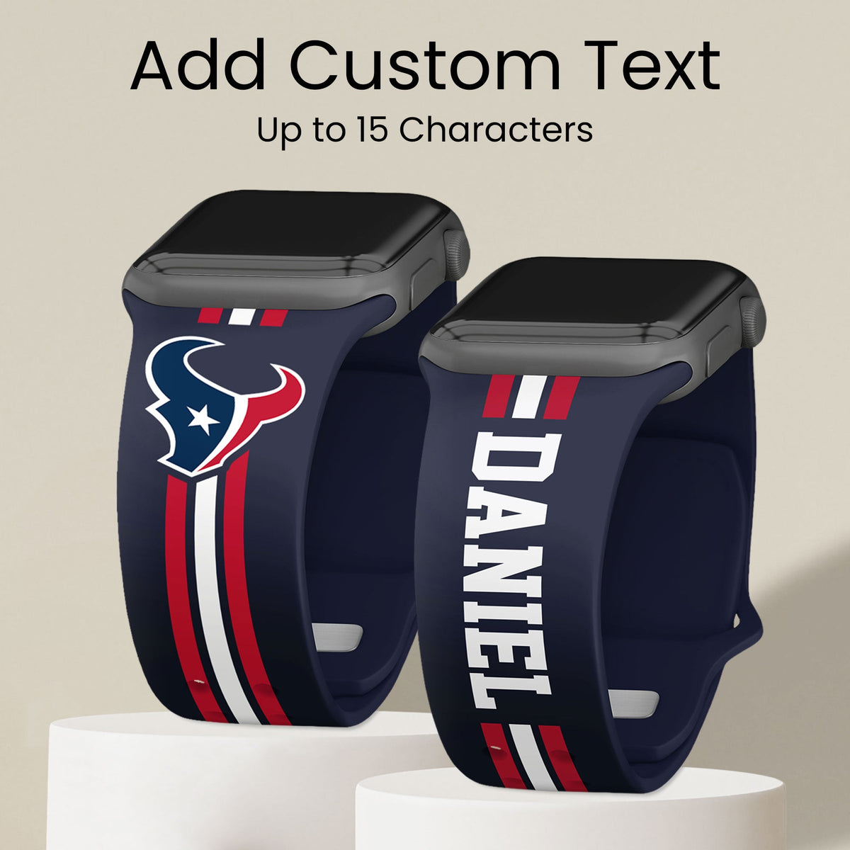 Houston Texans Custom Name HD Apple Watch Band