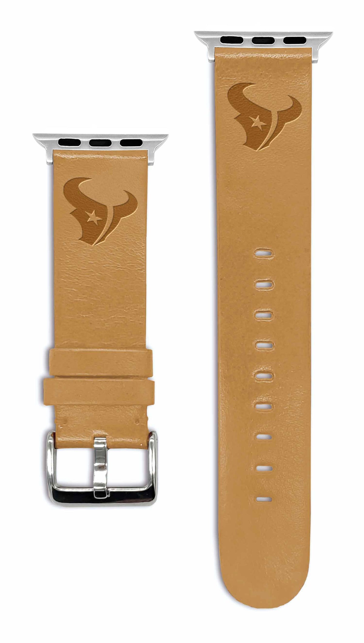 Game Time Houston Texans Apple Leather Watch Band - USA Sewn