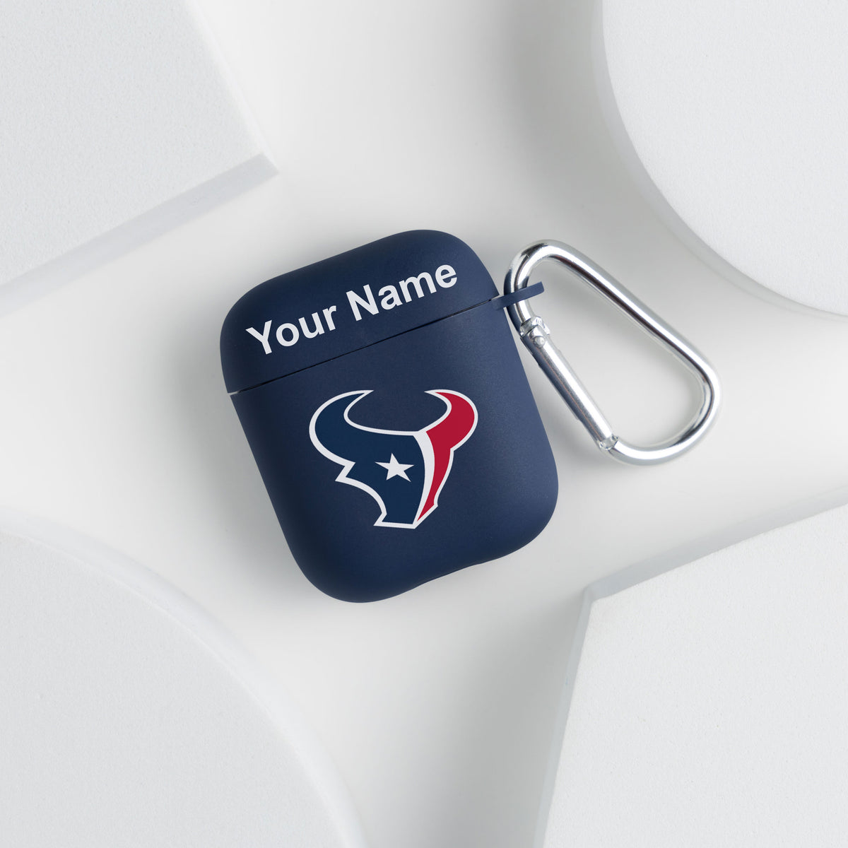 Houston Texans Custom Name HD Apple AirPods Gen 1 &amp; 2 Case Cover (Navy)