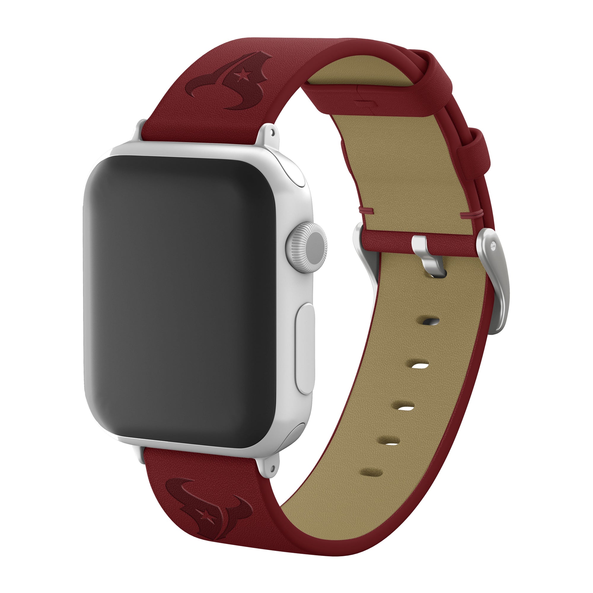 Game Time Houston Texans Apple Leather Watch Band - USA Sewn