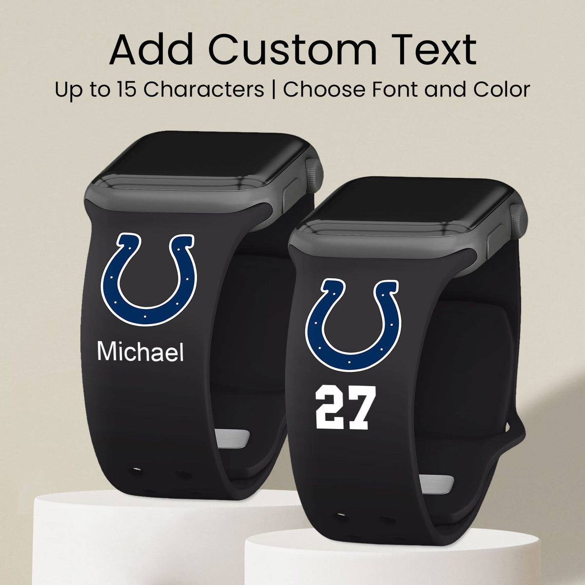 Indianapolis Colts Custom Name HD Apple Watch Band
