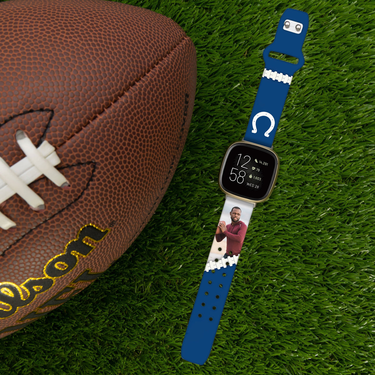 Indianapolis Colts Custom Photo HD Fitbit Versa 3 &amp; Sense Watch Band
