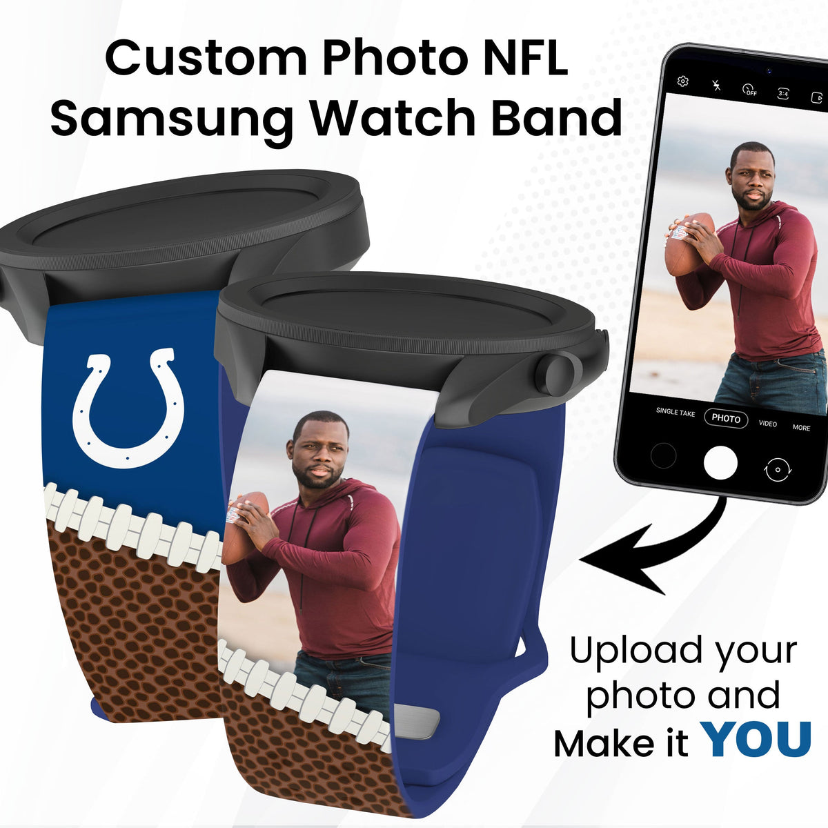 Indianapolis Colts Custom Photo HD Samsung Galaxy Watch Band
