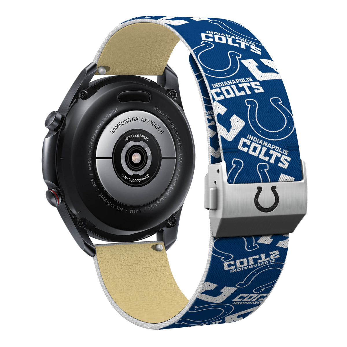 Indianapolis Colts Full Print Quick Change Watch Band With Engraved Buckle - AffinityBands